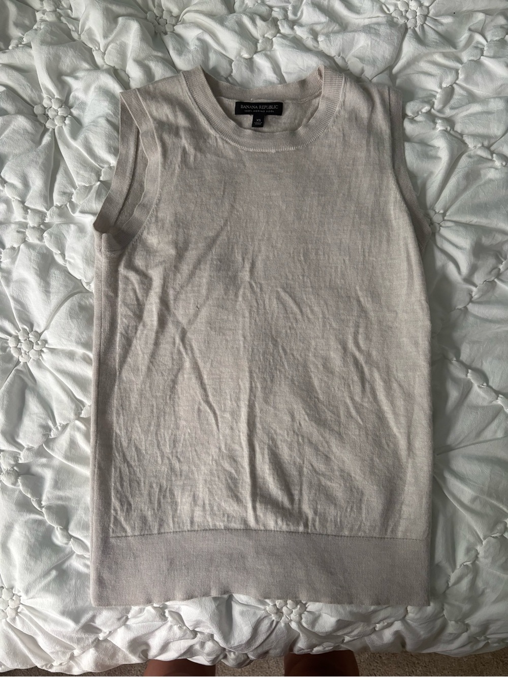 Banana Republic Crewneck 100% Merino Wool Top - Light Taupe
